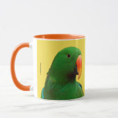 "The Green Orator" Eclectus Parrot Mug (Left)