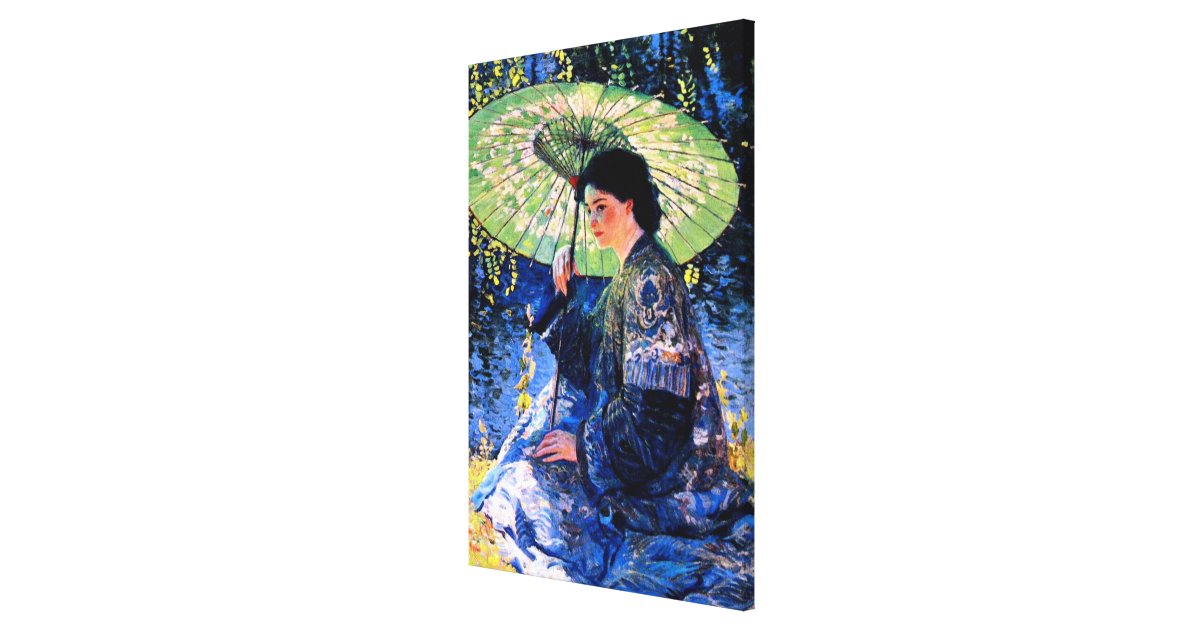 The Green Parasol A Guy Rose Painting Canvas Print Zazzle Com