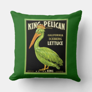 The Green Pelican Throw Pillow