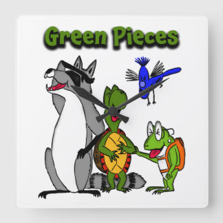 The "Green Pieces" gang by Drew Aquilina Square Wall Clock