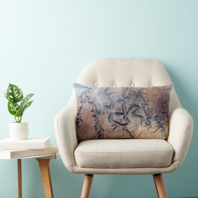 The Green River And Its Tributary Canyons In Utah Lumbar Pillow (Chair)