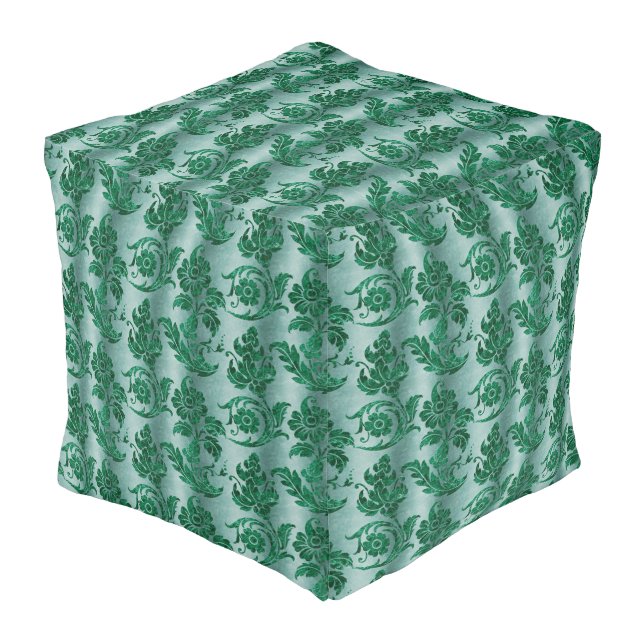 The Green Velvet  Series Design 2  Pouf (Angled Front)