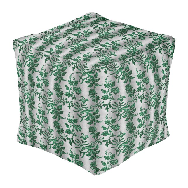 The Green Velvet  Series Design 5  Pouf (Angled Front)