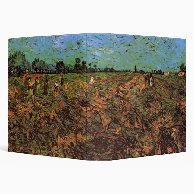 The Green Vineyard by Vincent van Gogh 3 Ring Binder (Background)