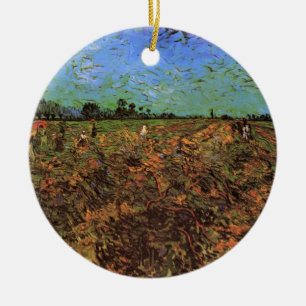 The Green Vineyard by Vincent van Gogh Ceramic Ornament