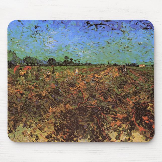 The Green Vineyard by Vincent van Gogh Mouse Pad (Front)