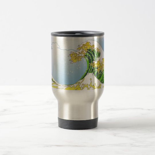 The Green Wave by RyuNeko-Artz Travel Mug