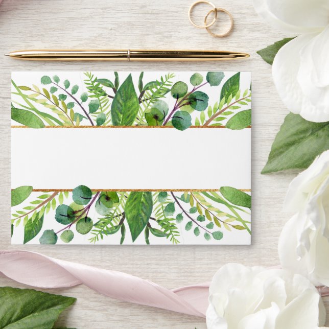 The Greenery & Gold Wedding Collection Envelope (Wedding)