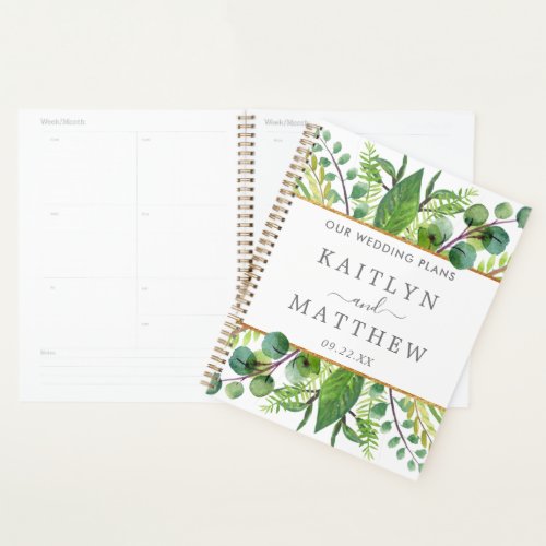 The Greenery  Gold Wedding Collection Planner