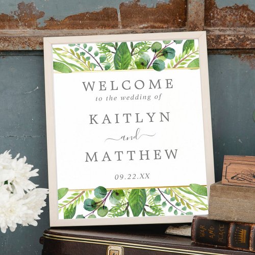The Greenery  Gold Wedding Collection Welcome Foil Prints