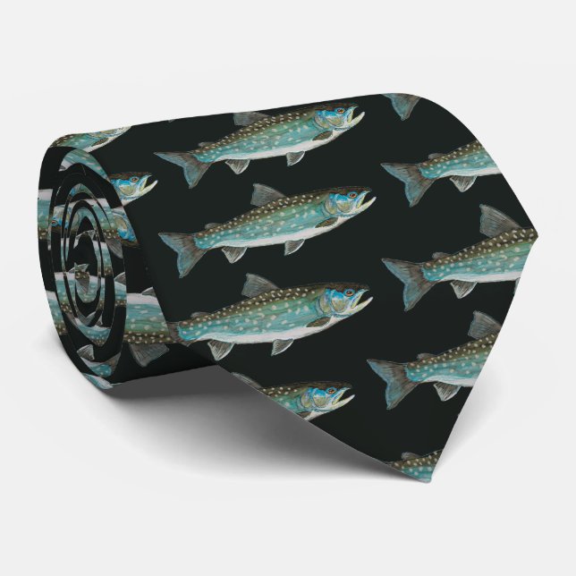 The Greenland Char for Anglers and Ichthyologists Neck Tie (Rolled)