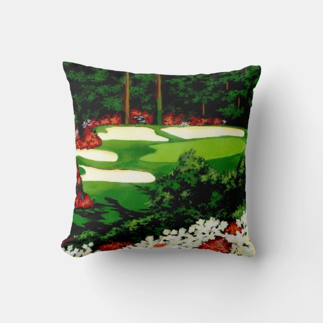 The Greens, golf course Throw Pillow (Front)