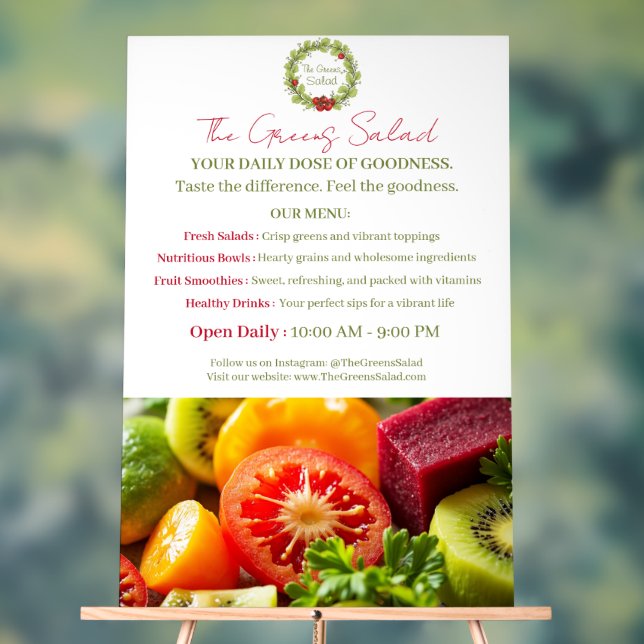 The Greens Salad Acrylic Sign (Neutral)