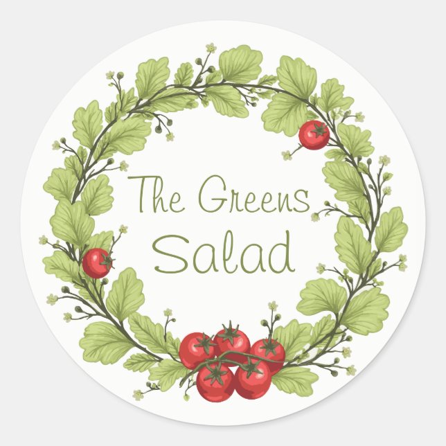 The Greens Salad Classic Round Sticker (Front)