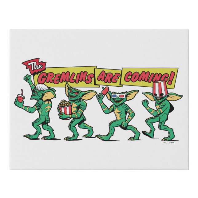 The Gremlins™ Are Coming Faux Canvas Print (Front)