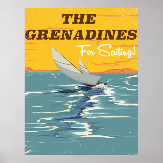 The Grenadines Vintage travel poster. Poster (Front)