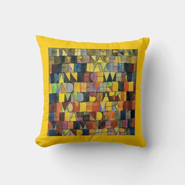 The Grey of the Night Suddenly Appears - Paul Klee Throw Pillow (Front)