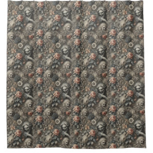 The Greys – Gothic Victorian Design Shower Curtain