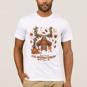 The Gridiron Goblin Cute Fall Football Bat T-Shirt