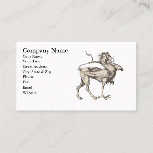 The Griffin 15th Century Medieval Engraving Business Card