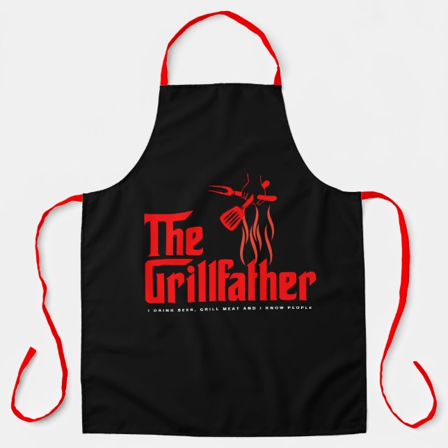 The Grill Father Funny Mob Movie Apron (Front)