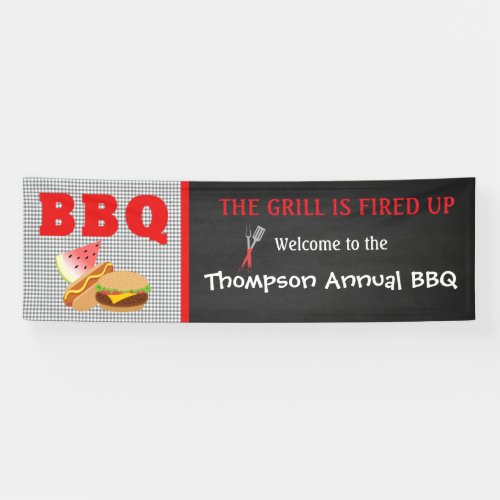 The Grill Is Fired Up BBQ Food Banner