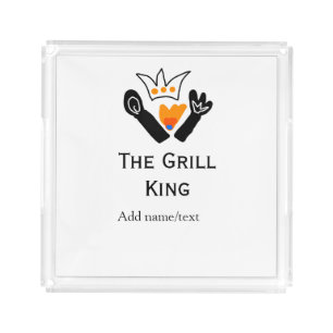 The grill master add name text cooking best barequ acrylic tray