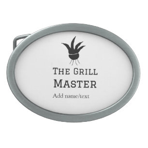 The grill master add name text cooking best barequ belt buckle