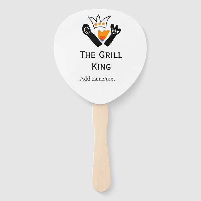 The grill master add name text cooking best barequ hand fan (Front)