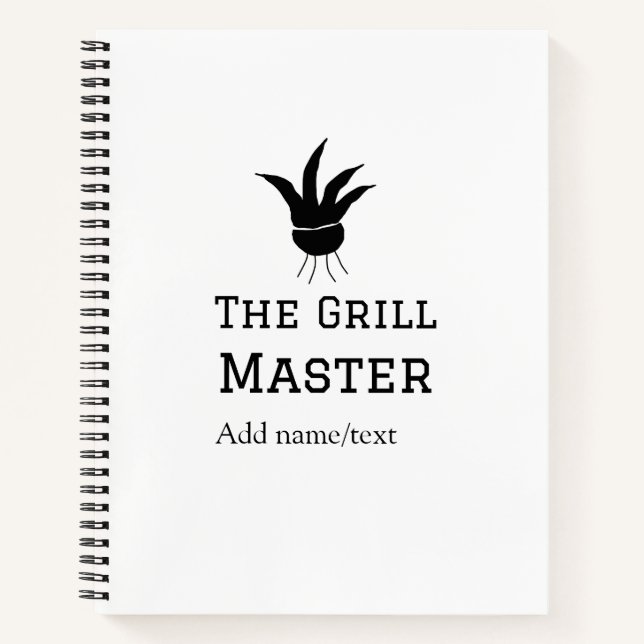 The grill master add name text cooking best barequ notebook (Front)