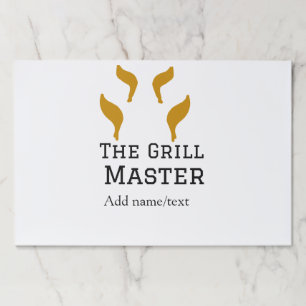 The grill master add name text cooking best barequ paper pad