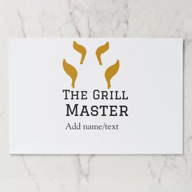The grill master add name text cooking best barequ paper pad (Front)
