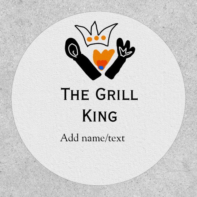 The grill master add name text cooking best barequ patch (Front)