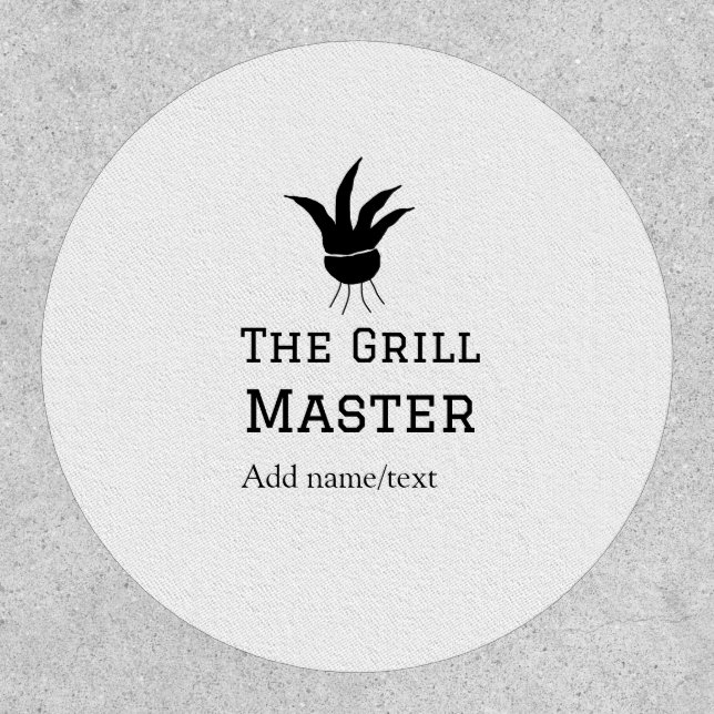 The grill master add name text cooking best barequ patch (Front)