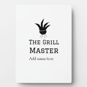 The grill master add name text cooking best barequ plaque