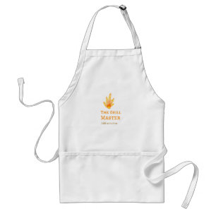 The grill master add name text cooking best yellow adult apron