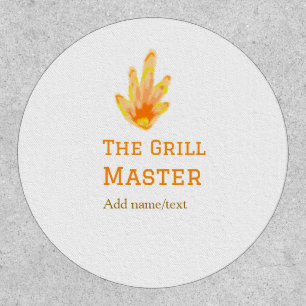 The grill master add name text cooking best yellow patch