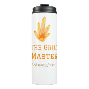 The grill master add name text cooking best yellow thermal tumbler