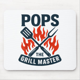 The Grill Master Bbq Father's Day Grandpa Grilling Mouse Pad
