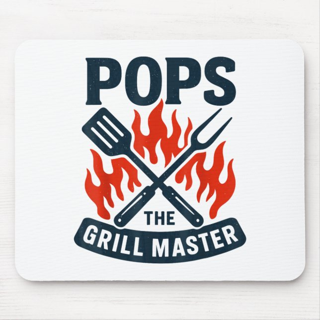 The Grill Master Bbq Father's Day Grandpa Grilling Mouse Pad (Front)