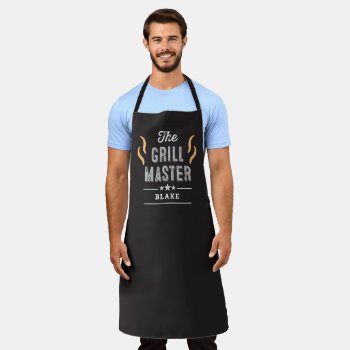 The Grill Master Editable Color Personalized Apron by berryberrysweet at Zazzle