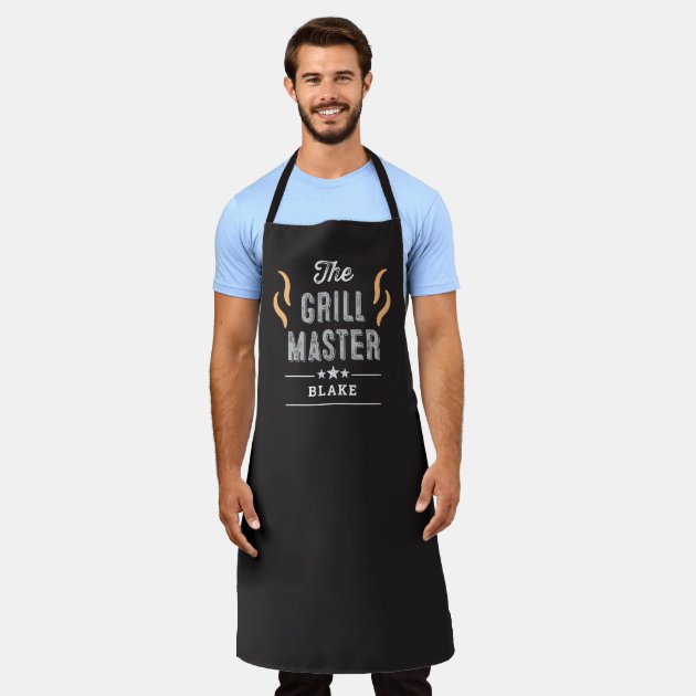 The Grill Master Editable Color Personalized Apron | Zazzle