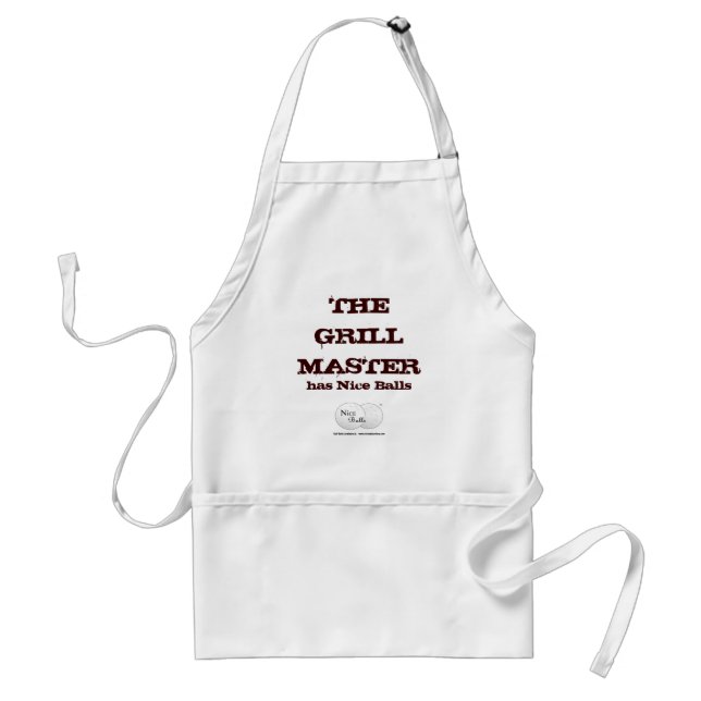 The Grill Master has Nice Balls Adult Apron (Front)