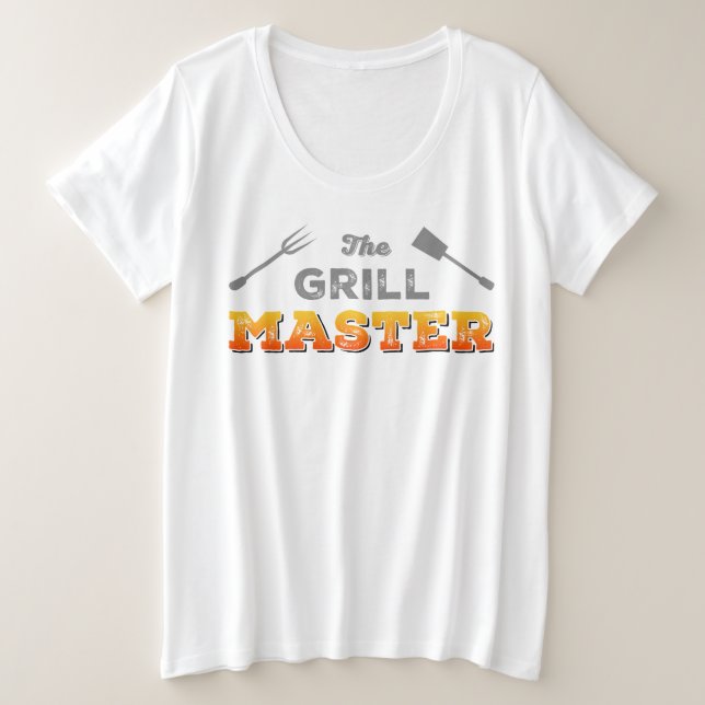The Grill Master Pit Boss BBQ Plus Size T-Shirt (Design Front)