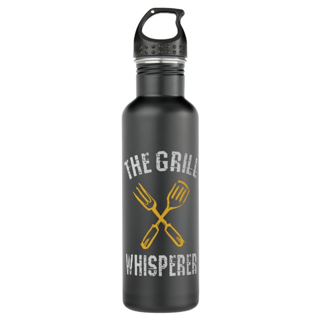 The Grill Whisperer Stainless Steel Water Bottle (Front)