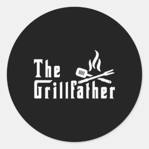 The Grillfather Barbeque Grilling For Dad Grandpa Classic Round Sticker
