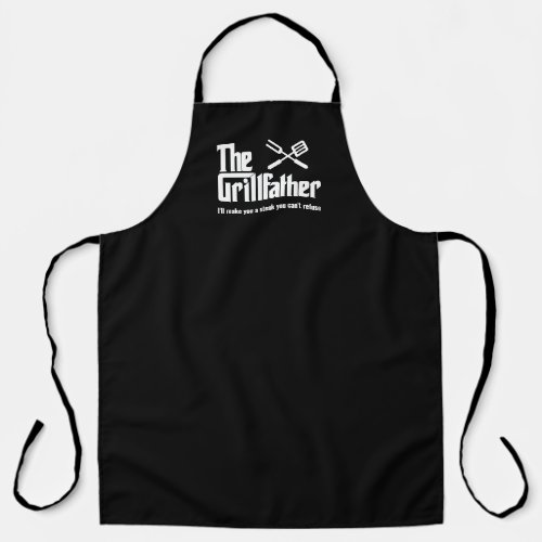 The Grillfather Funny Custom Text Dads Apron