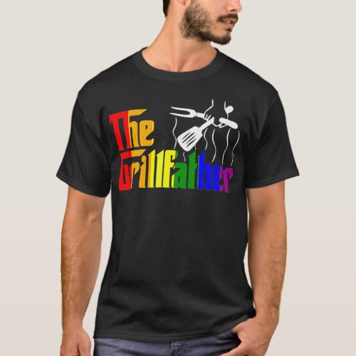 The GrillFather LGBTQ Cool Rainbow Flag Gay Pride  T_Shirt