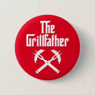 The Grillfather With Hot Dogs Button