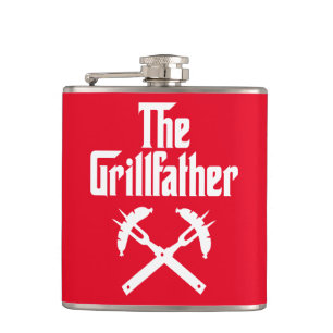 The Grillfather With Hot Dogs Flask